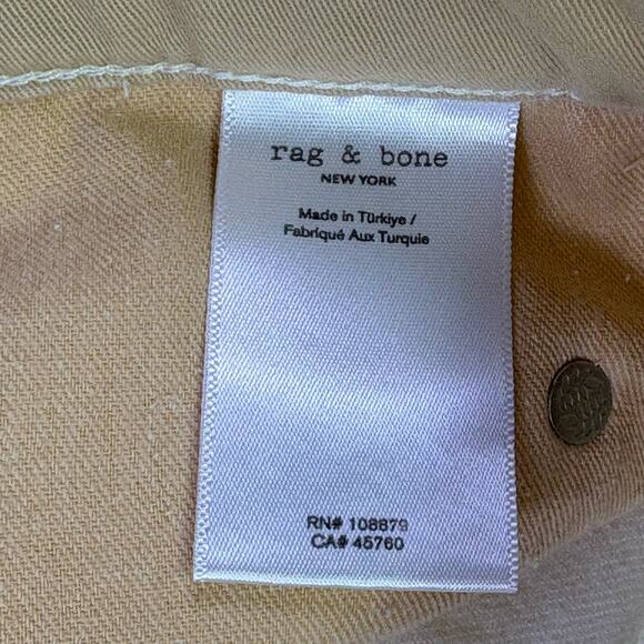 rag & bone Featherweight Logan Wide Leg Mid Rise Denim Jeans Ecru Size 32 - Picture 7 of 16